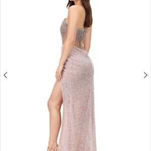 Elegant Strapless Sequin Gown